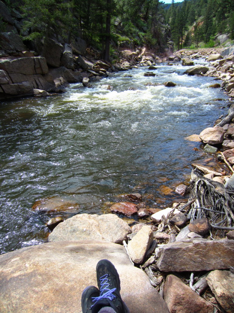 My perfect snack break spot on North St. Vrain Creek.